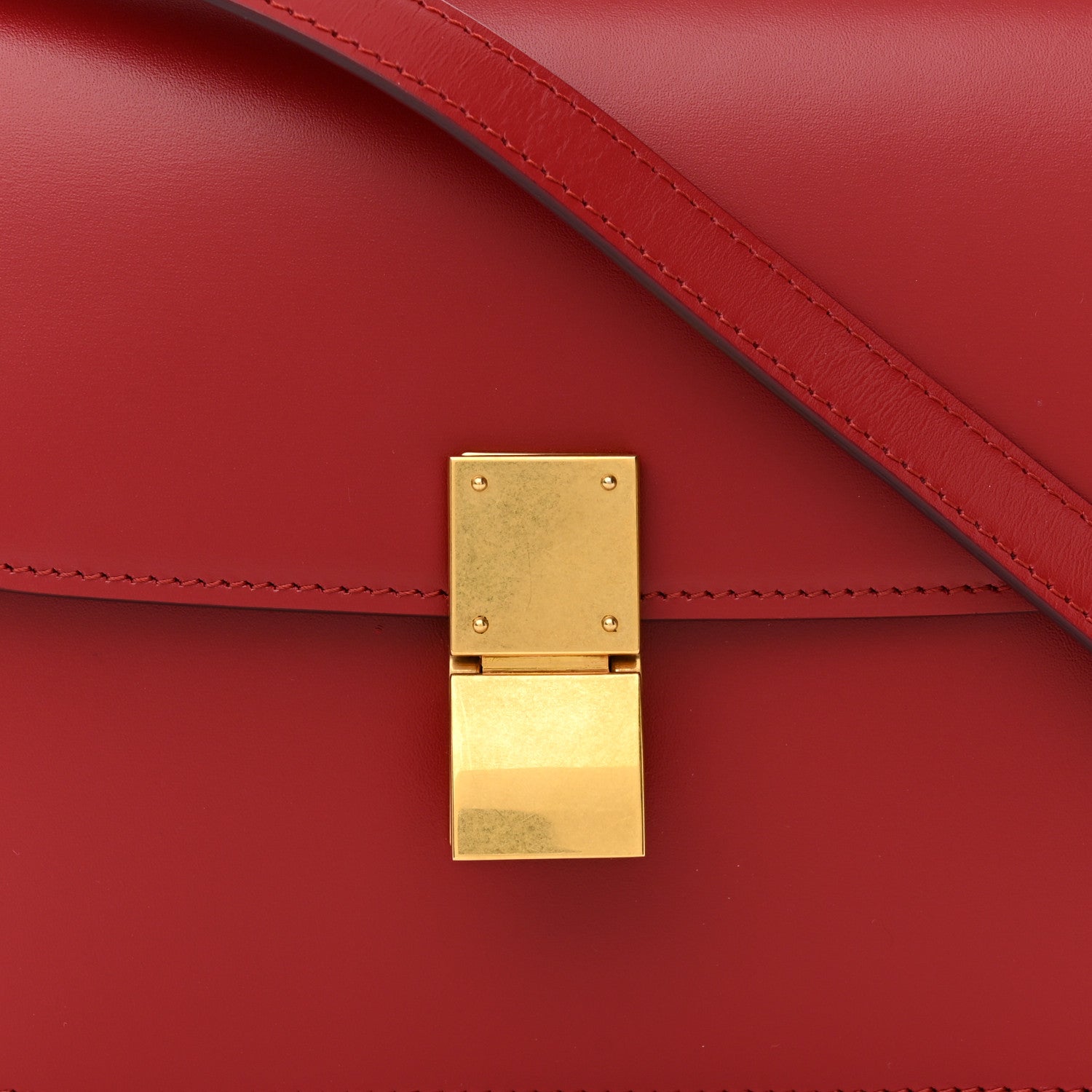Celine Box Calfskin Teen Classic Box Flap Bag Red 8 of 13