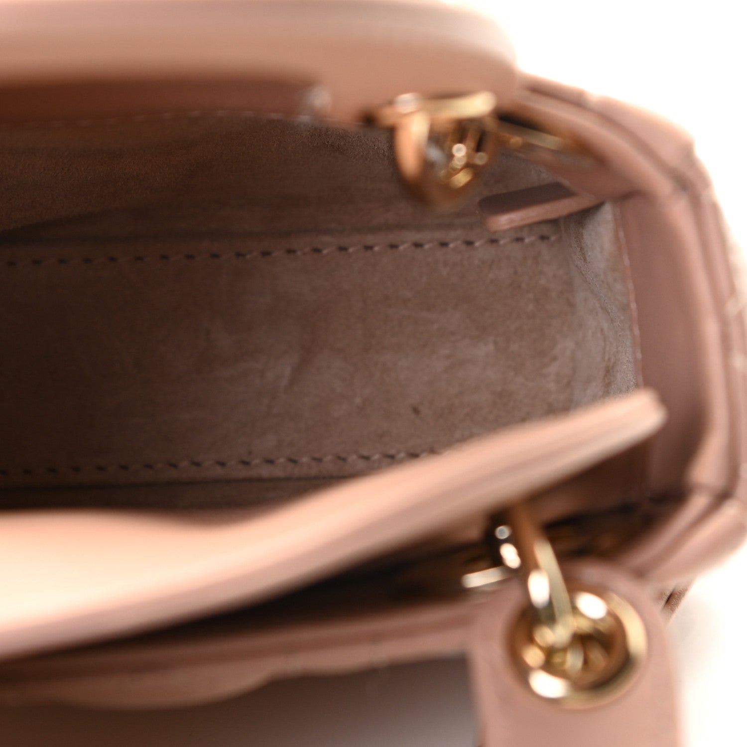 Christian Dior Lambskin Cannage Micro Lady Dior Rose De Vents 7 of 9