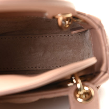 Christian Dior Lambskin Cannage Micro Lady Dior Rose De Vents 7 of 9