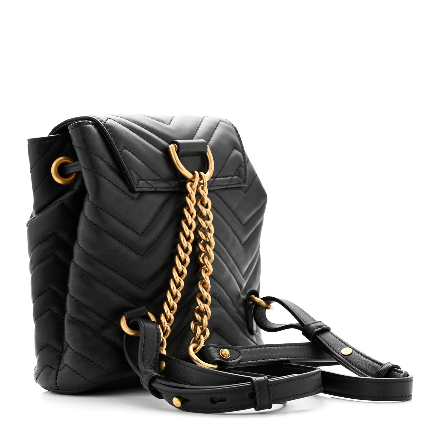 Calfskin Matelasse GG Marmont Flap Backpack Black
