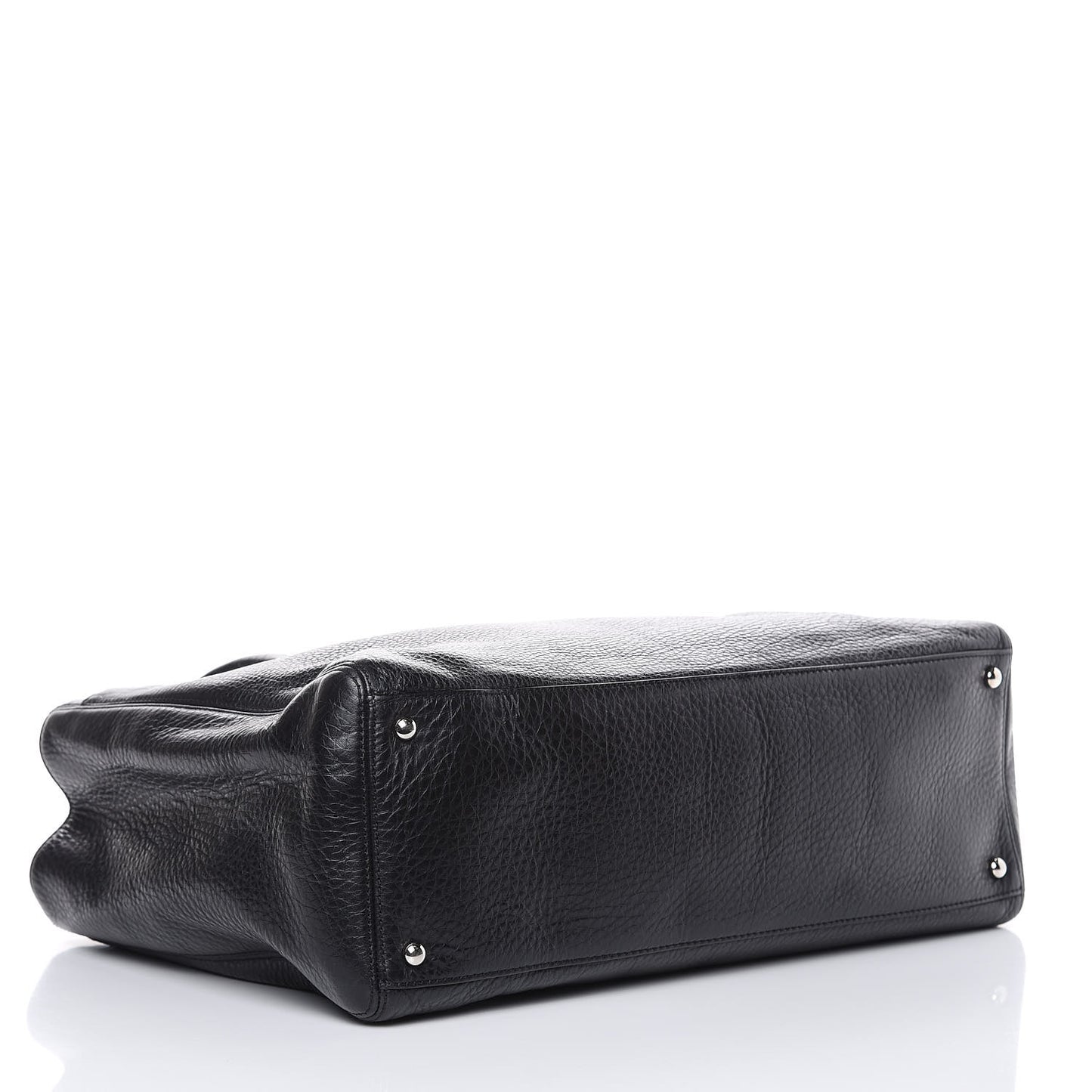 Calfskin XL Cerf Executive Shopper Tote Black