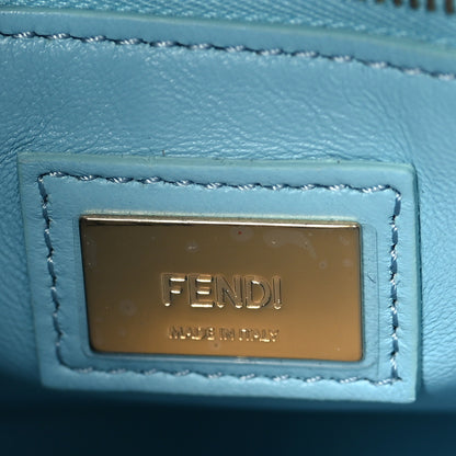 Fendi Nappa Lace Up Mini Peekaboo Iconic Satchel Turchese 6 of 9