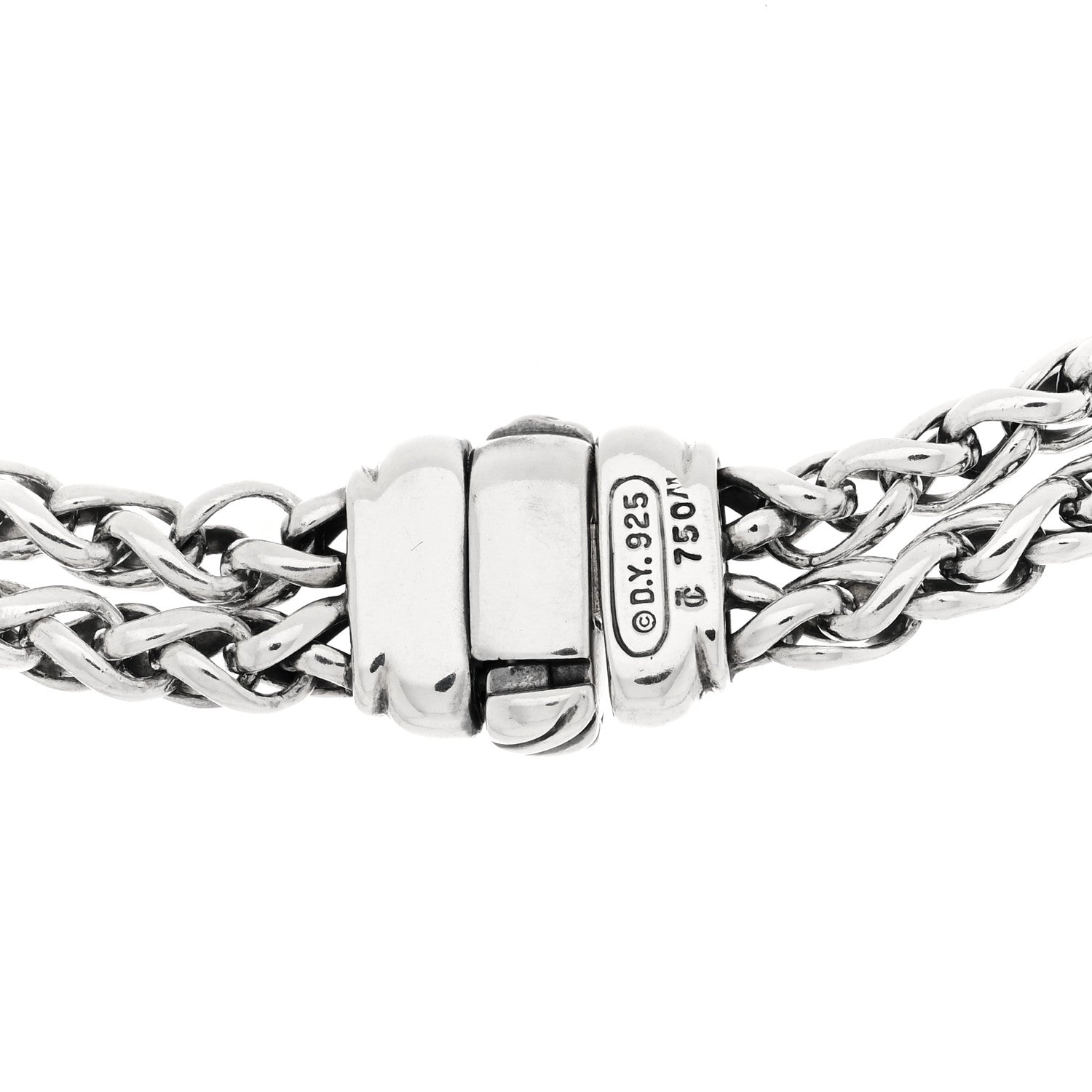David Yurman Sterling Silver 18K Yellow Gold 8mm Double Wheat Chain Necklace 4 of 4