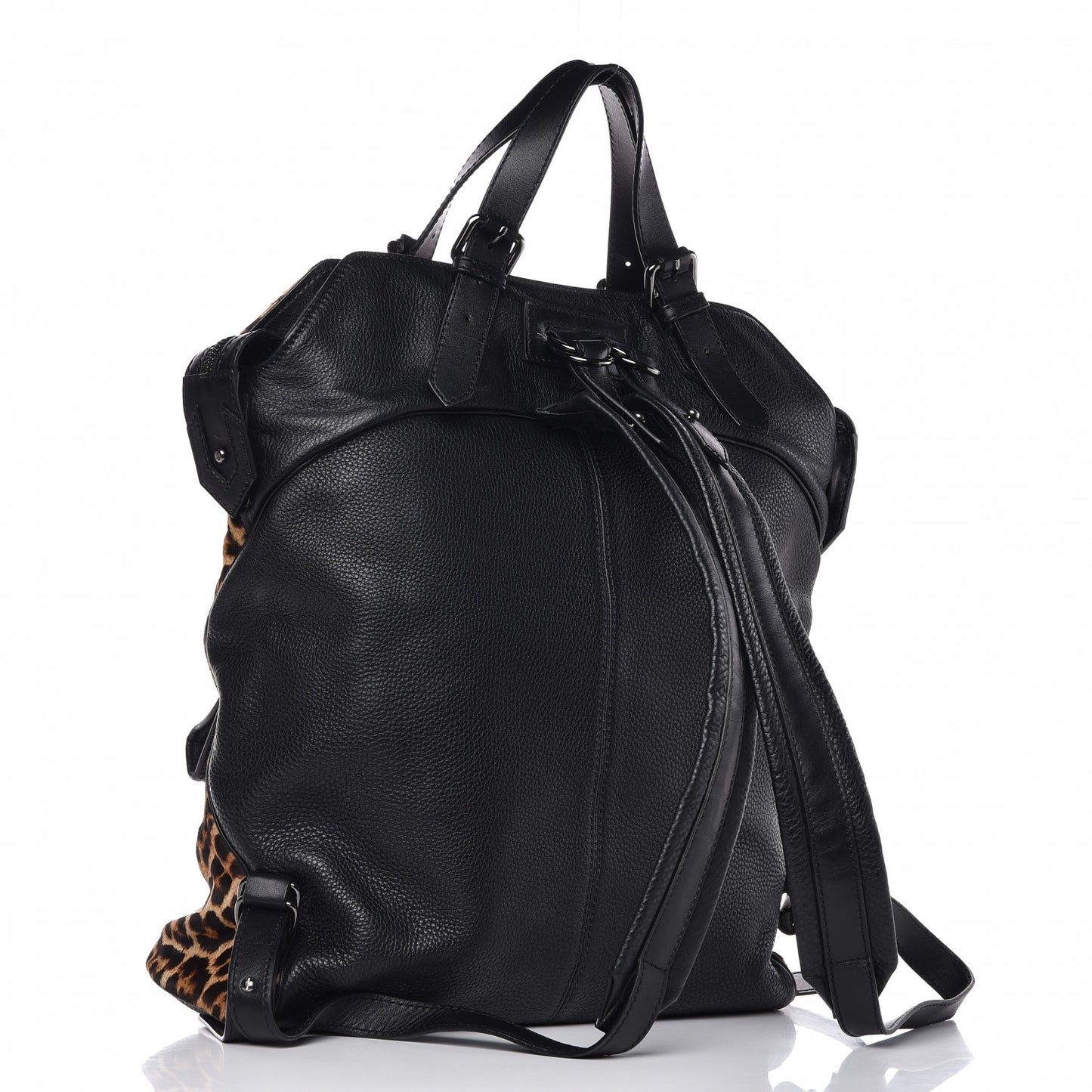 Pony Hair Calfskin Syd Backpack Leopard Black