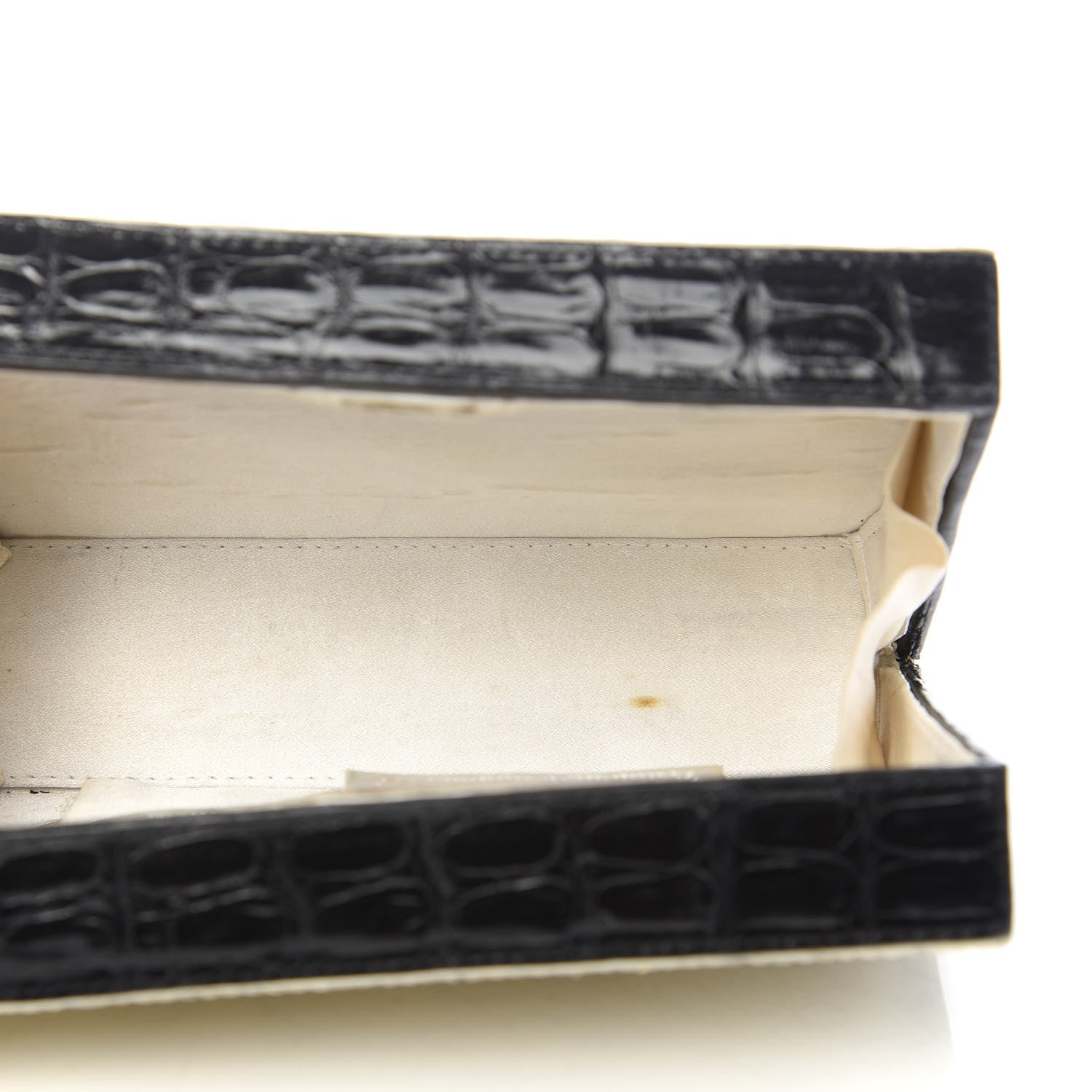 Nancy Gonzalez Snakeskin Crocodile Box Clutch Ivory Black 5 of 10