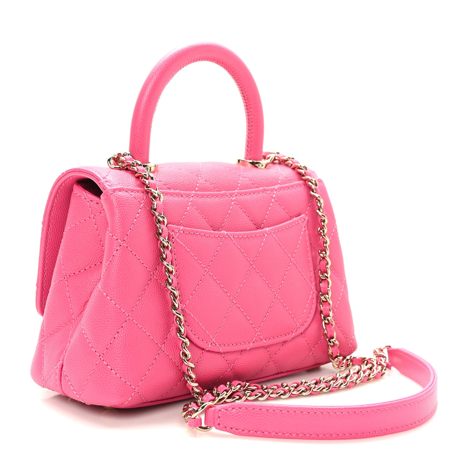 Chanel Caviar Quilted Extra Mini Coco Handle Flap Rose 3 of 9