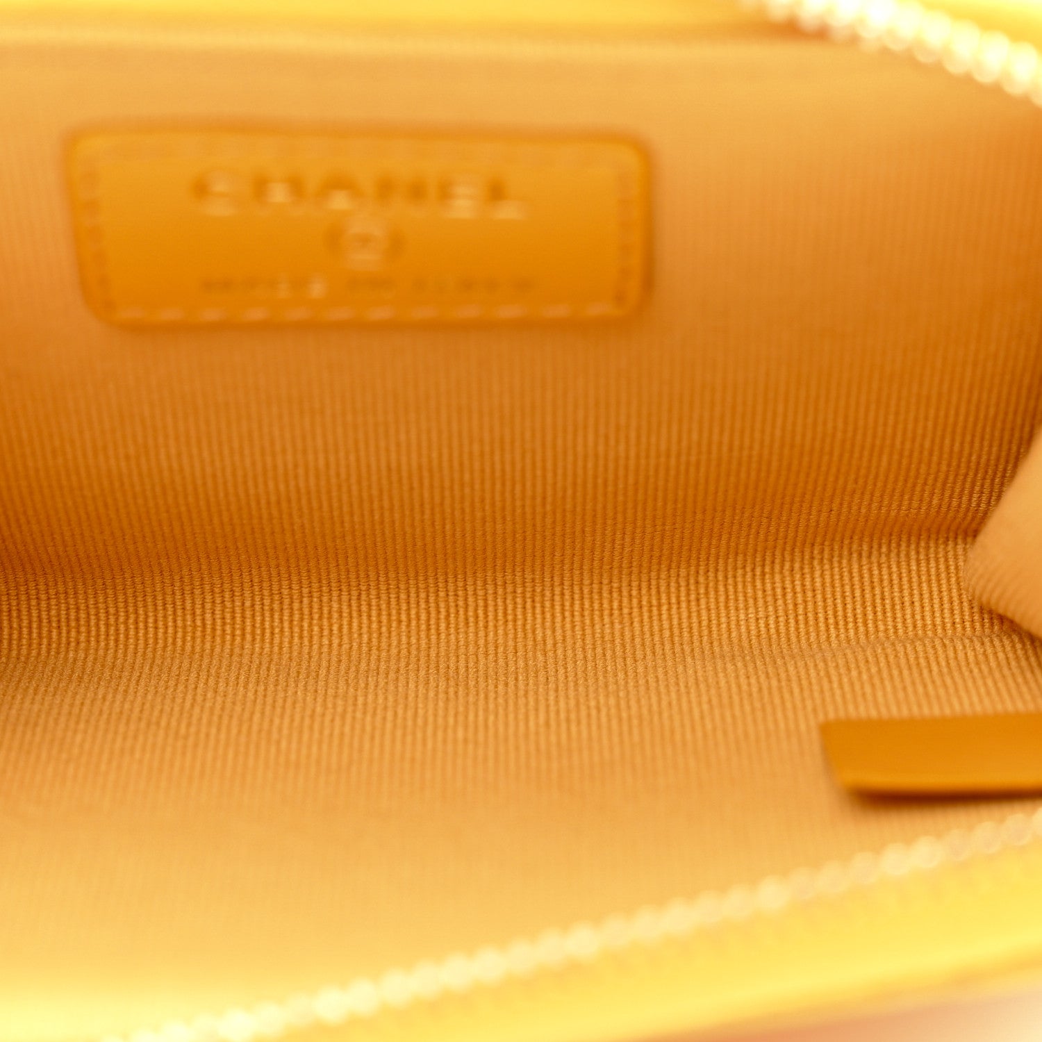 Chanel Caviar Quilted Zipped Key Holder Case Yellow 5 of 9