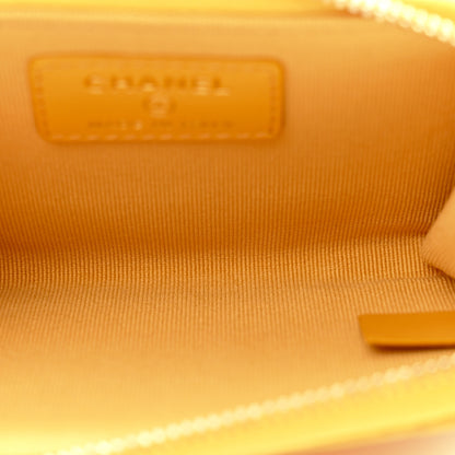 Chanel Caviar Quilted Zipped Key Holder Case Yellow 5 of 9