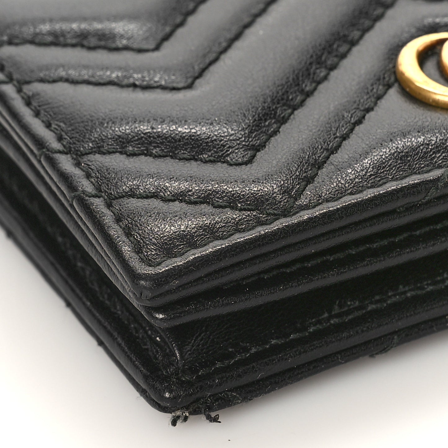 Calfskin Matelasse GG Marmont Card Case Wallet Black