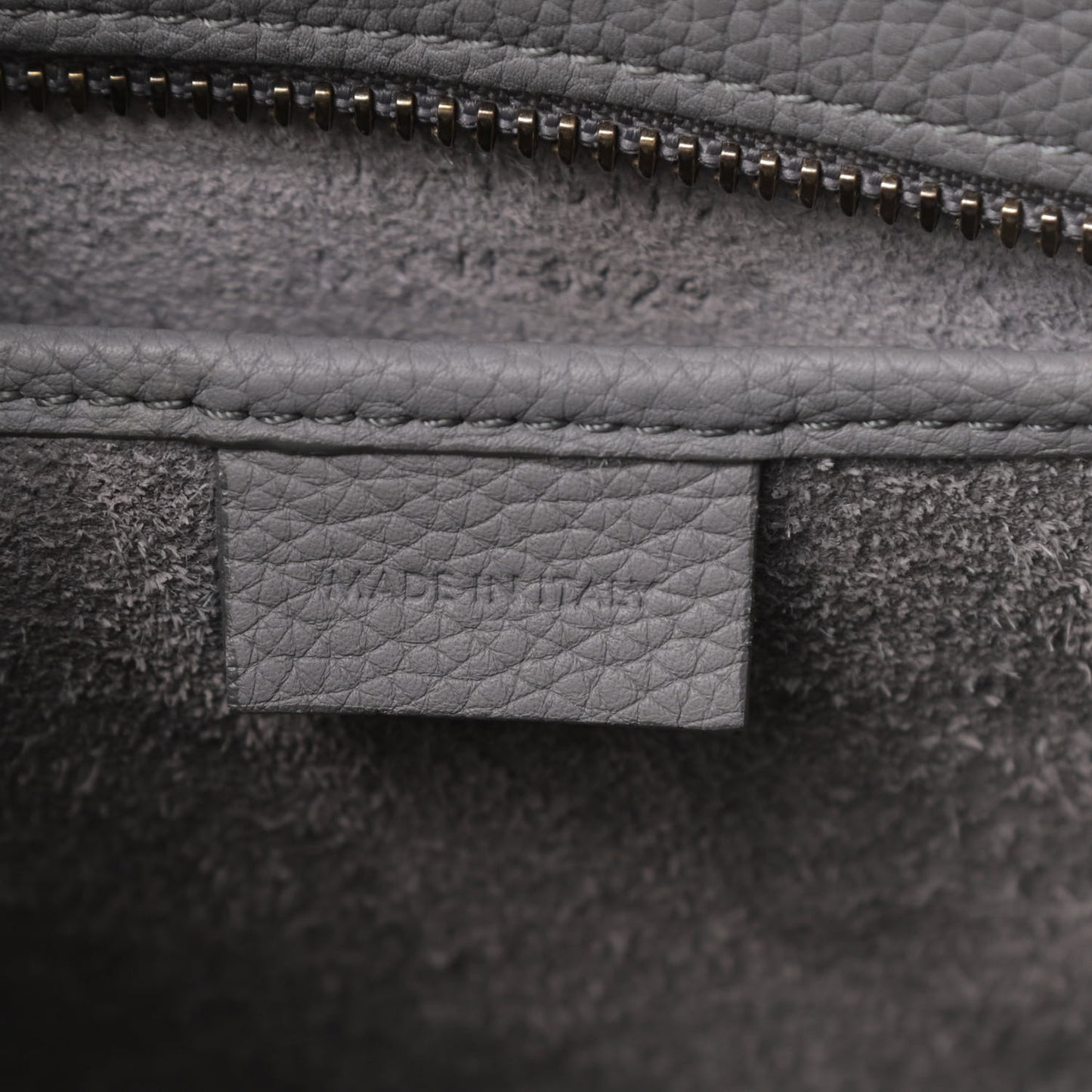Baby Drummed Calfskin Nano Luggage Kohl