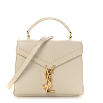 Saint Laurent Grain de Poudre Mini Classic Monogram Cassandra Top Handle Vintage White 1 of 9