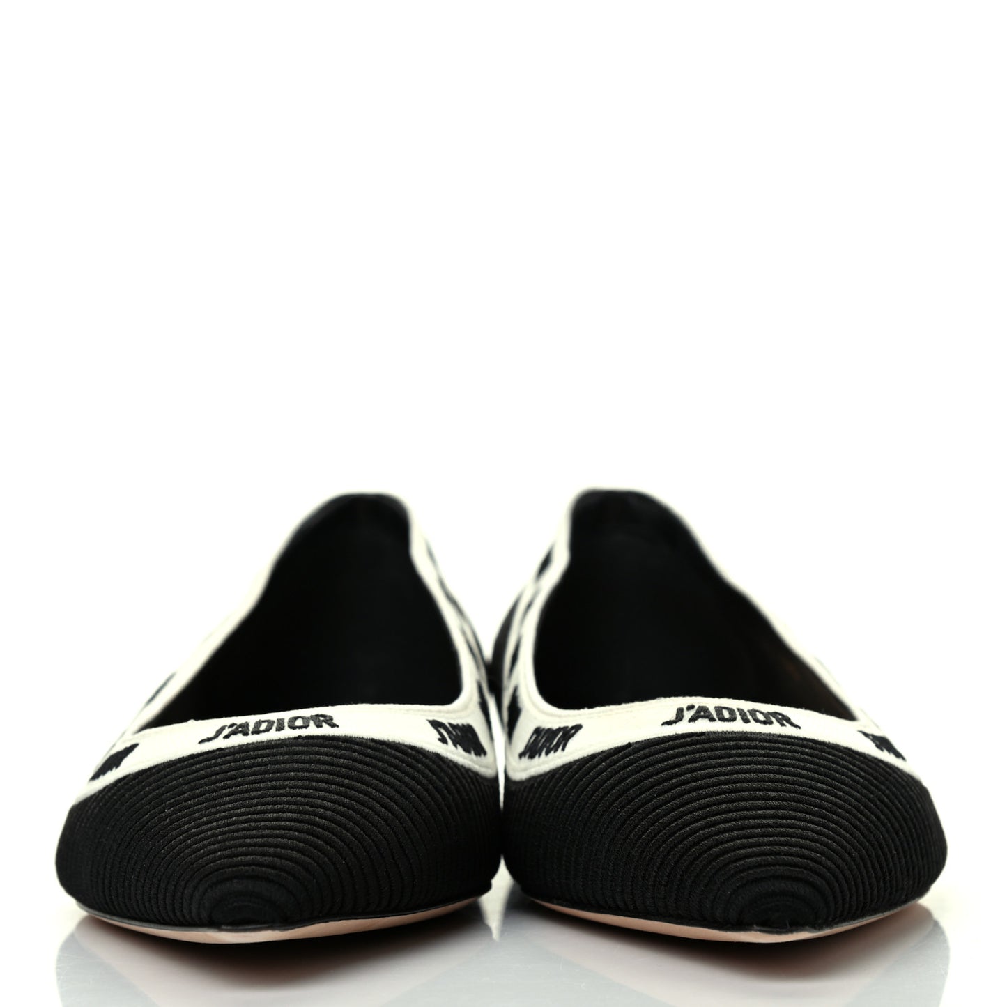 Fabric Ribbon Embroidered J'Adior Ballet Flats 39.5 Black
