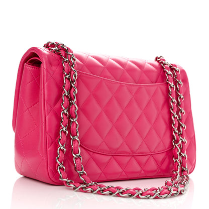 Chanel Lambskin Quilted Jumbo Double Flap Dark Pink 3 of 11