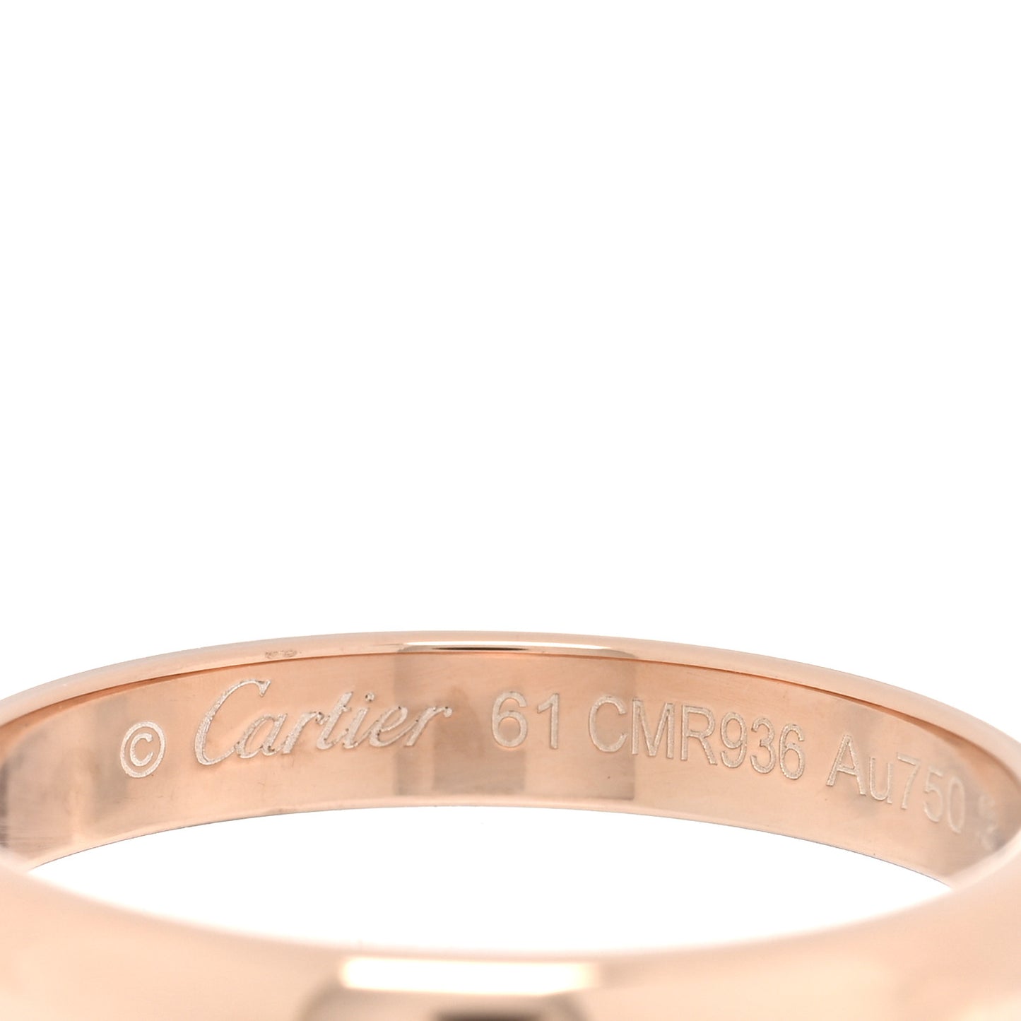 18K Pink Gold 3.5mm 1895 Wedding Band Ring 61 9.5