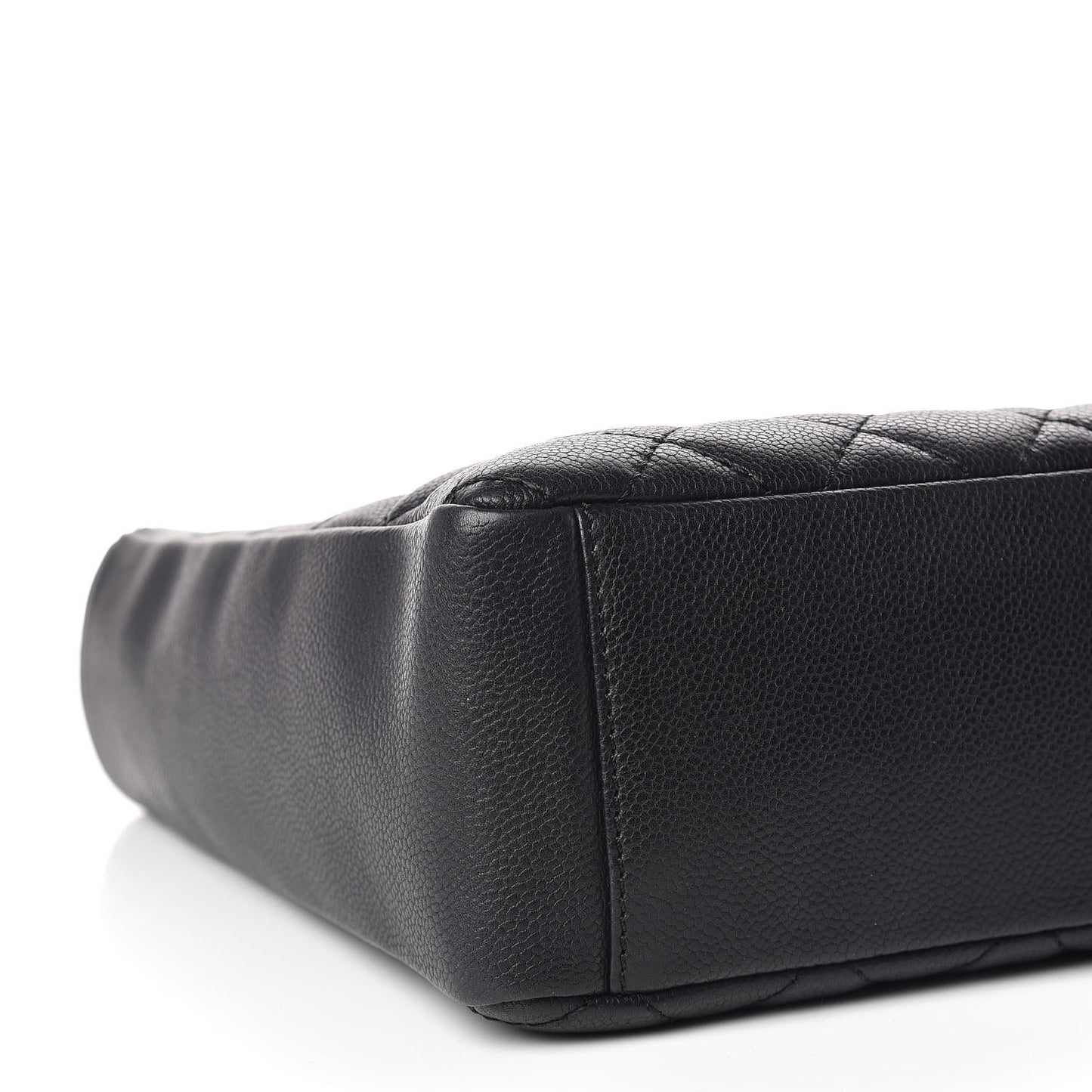 Caviar Quilted Petit Shopping Tote PST Black