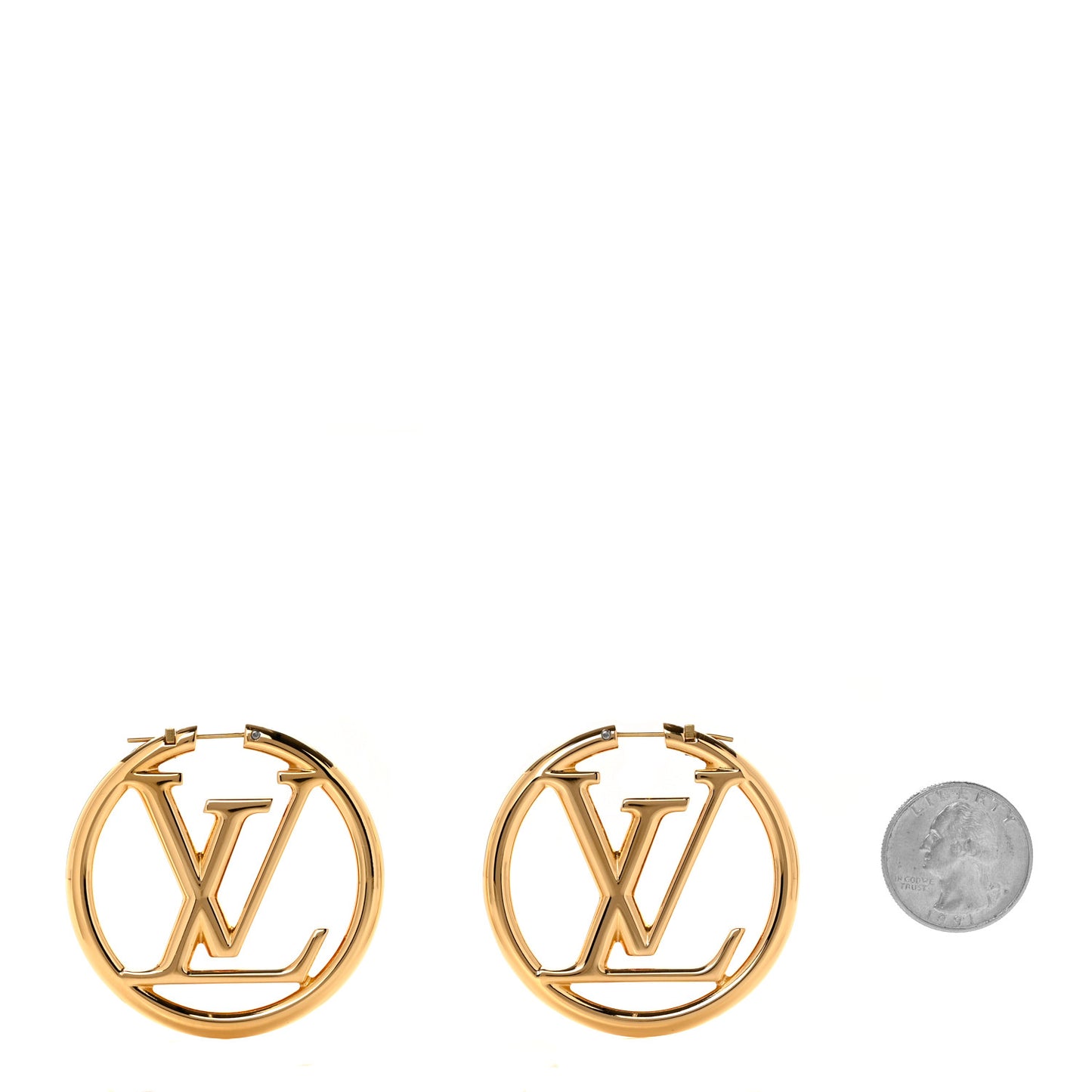 Metal Louise Hoop Earrings Gold