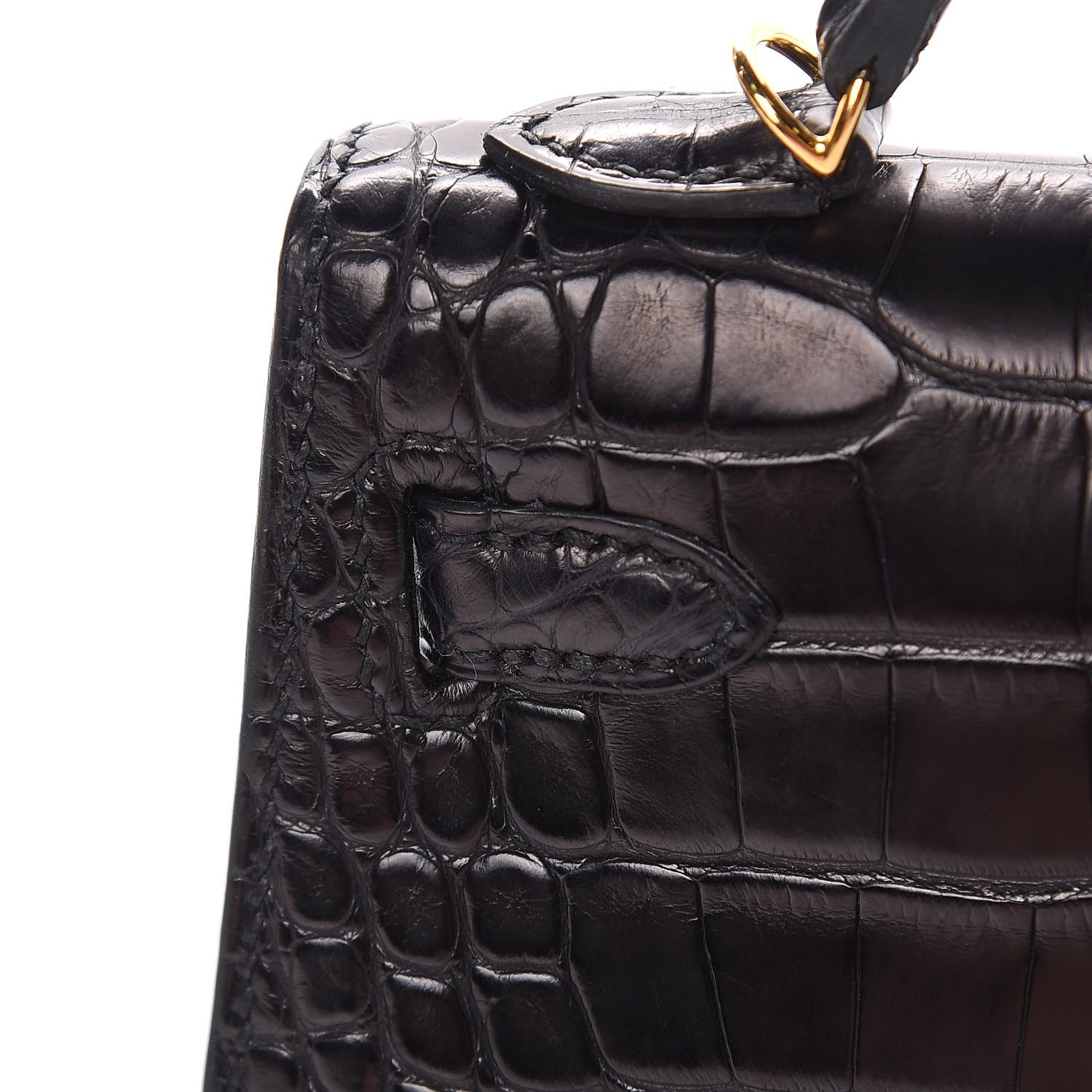 Hermes Matte Alligator Mini Kelly Sellier 20 Black 27 of 39