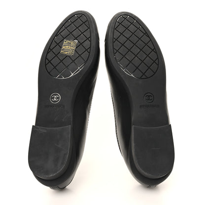 Chanel Lambskin Cap Toe CC Uniform Ballerina Flats 39 Black 6 of 10