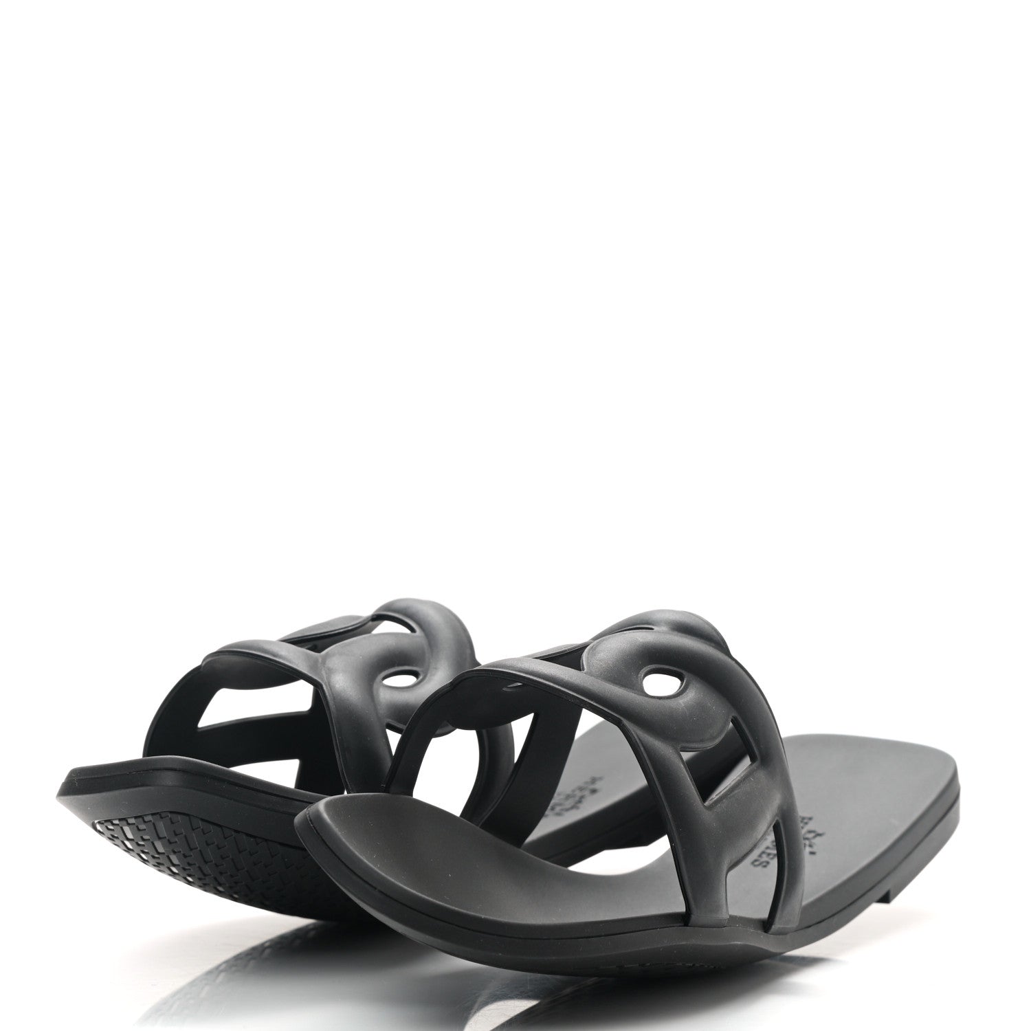 Hermes Rubber Aloha Sandals 37 Black 3 of 7