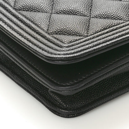Chanel Caviar Quilted Boy Wallet On Chain WOC Black 9 of 11