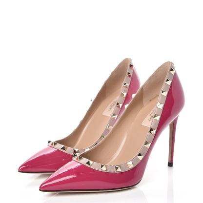 Valentino Garavani Patent Rockstud 100mm Pumps 38.5 Deep Cyclamin Poudre 3 of 8