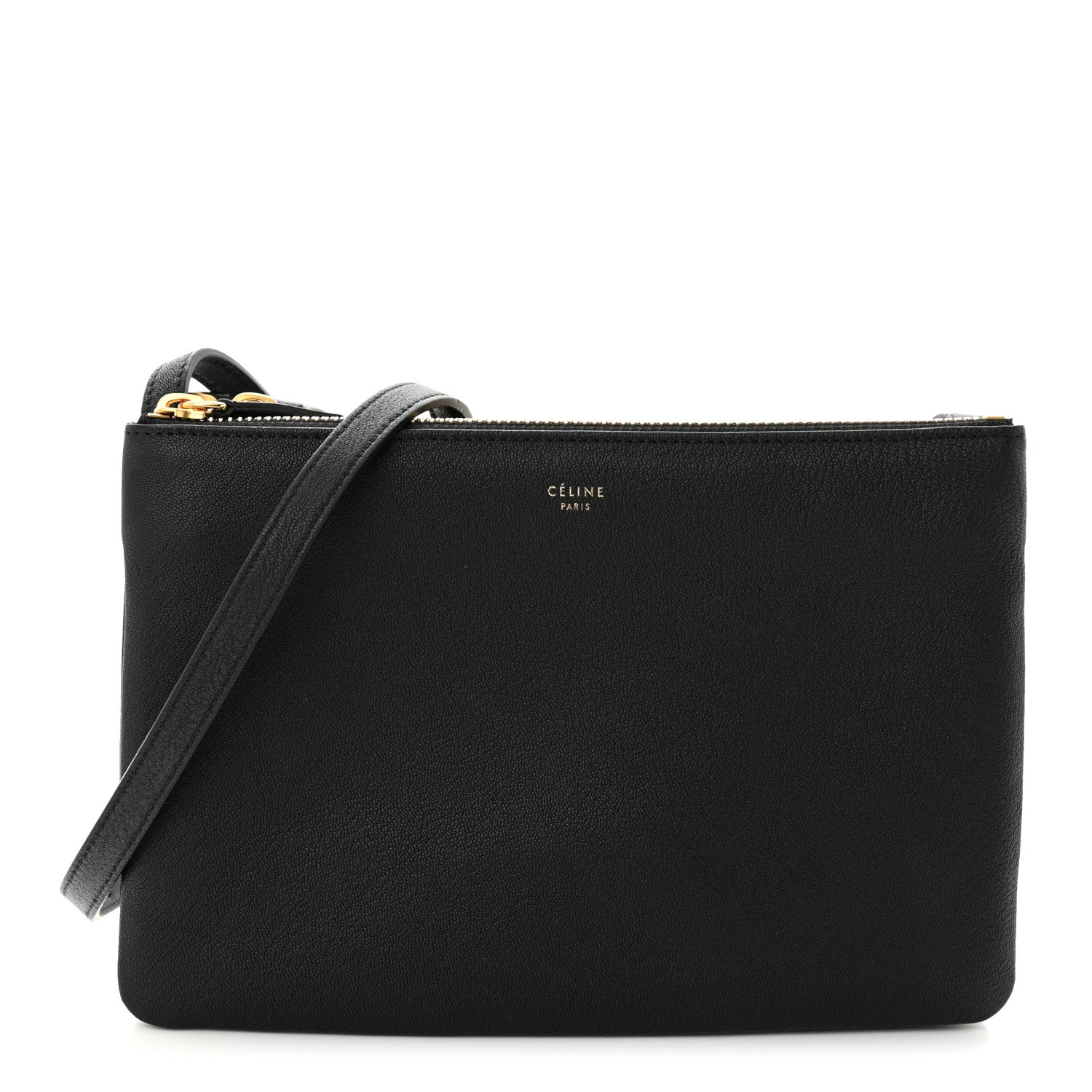 Celine Lambskin Small Trio Crossbody Bag Black 1 of 9