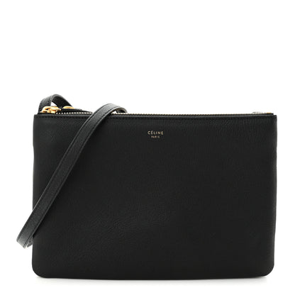 Celine Lambskin Small Trio Crossbody Bag Black 1 of 9