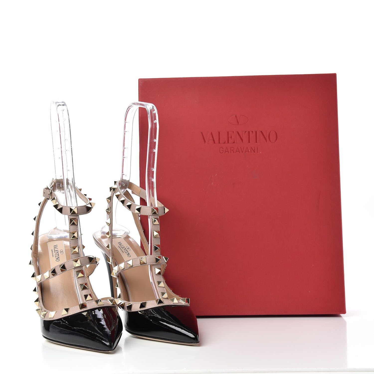 Valentino Garavani Patent Nappa Rockstud Ankle Strap 100mm Pumps 39 Black Poudre 10 of 10