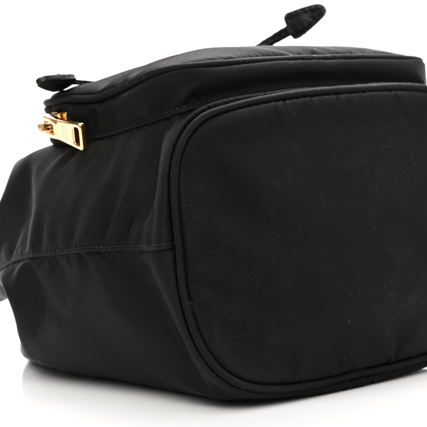 Prada Saffiano Tessuto Nylon Mini Bucket Crossbody Bag Black 10 of 12