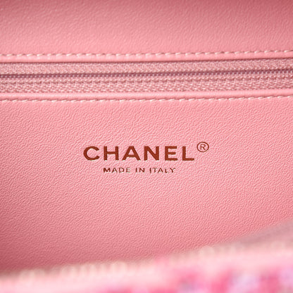 Chanel Tweed Quilted Medium CC Filigree Vanity Case Pink 6 of 10