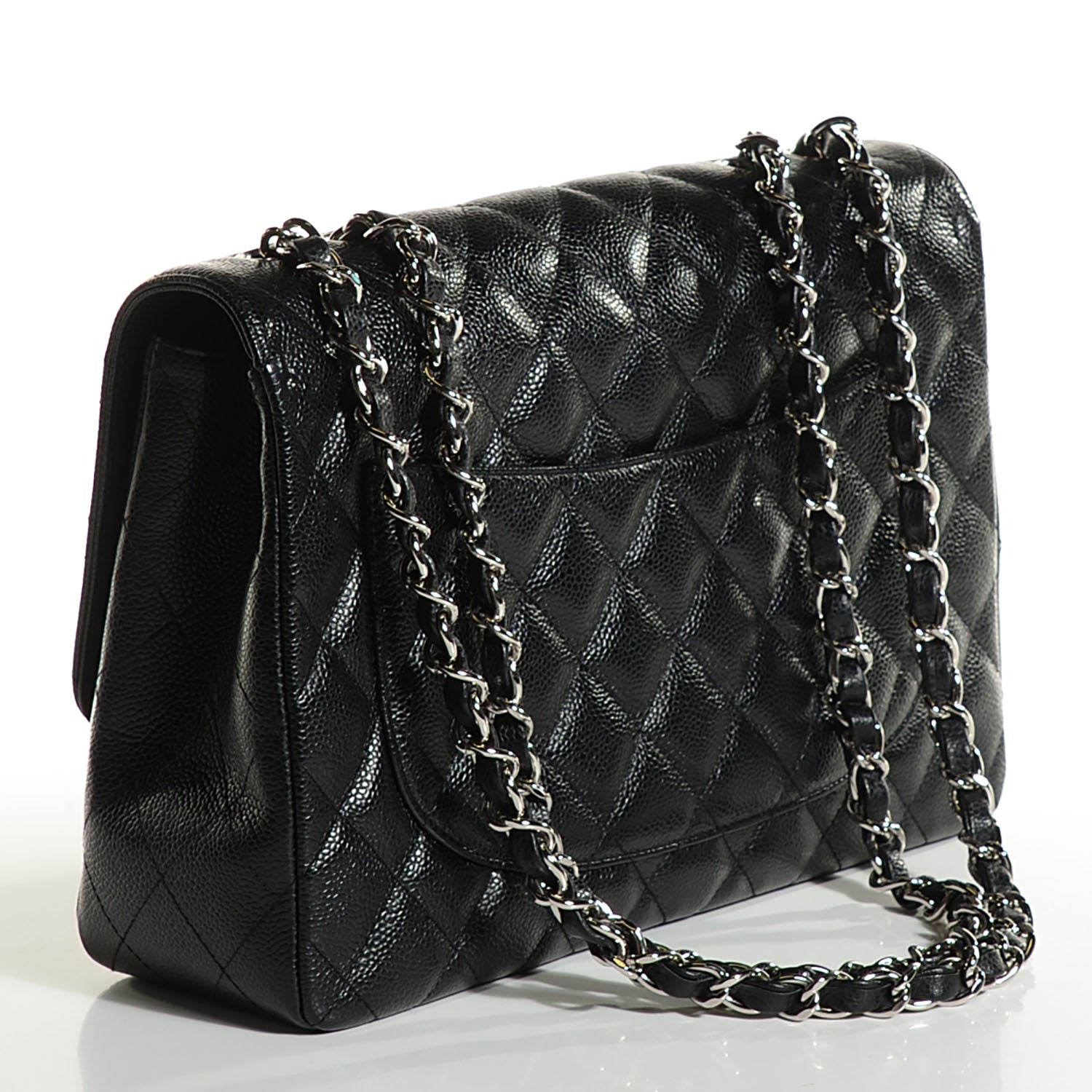 Chanel Caviar Quilted Jumbo Single Flap Black 3 of 8