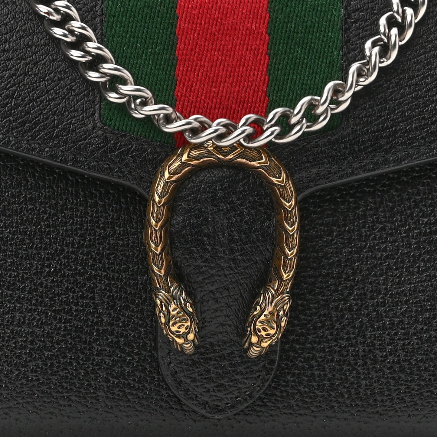 Calfskin Web Mini Dionysus Chain Wallet Black