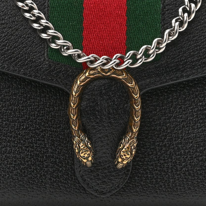 Gucci Calfskin Web Mini Dionysus Chain Wallet Black 7 of 10
