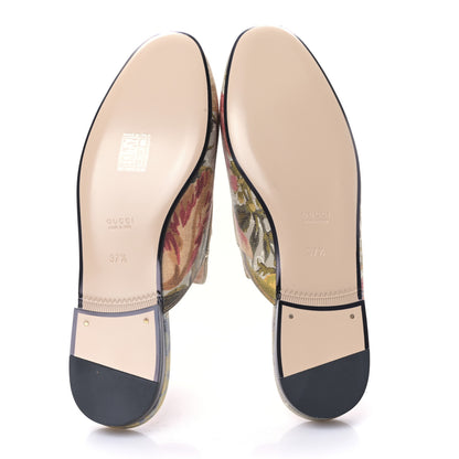 Gucci GG Supreme Monogram Malaga Kid Water Flora Womens Princetown Slippers 37.5 Beige White Multicolor Mystic White 5 of 9