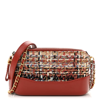 Chanel Tweed Calfskin Small Gabrielle Clutch With Chain Red 1 of 14