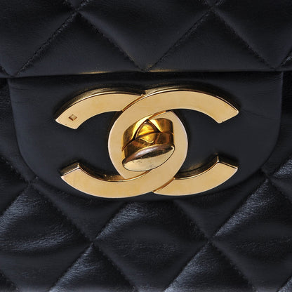 Chanel Lambskin Quilted XL Jumbo Single Flap Black 12 of 14