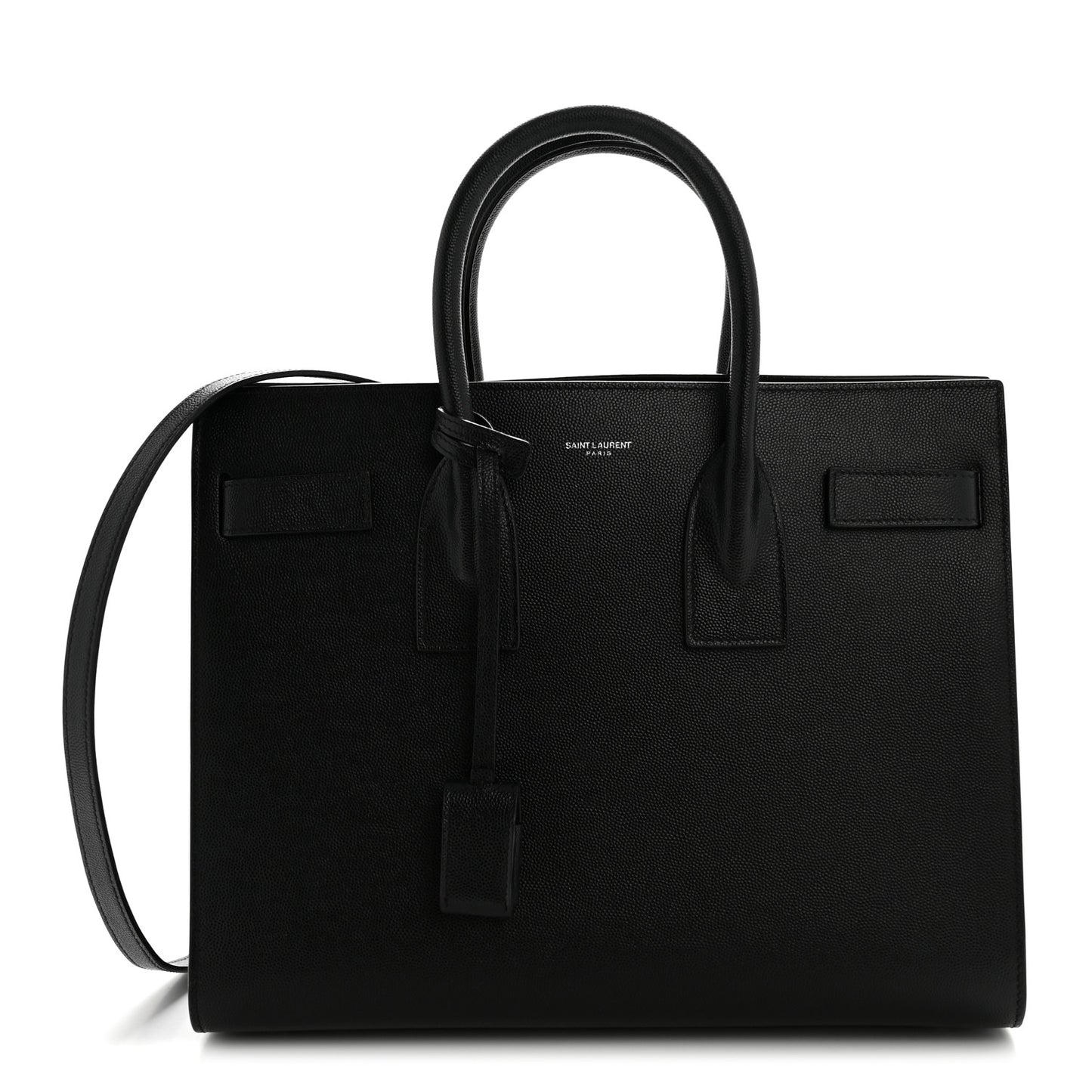 Grained Calfskin Small Sac De Jour Black