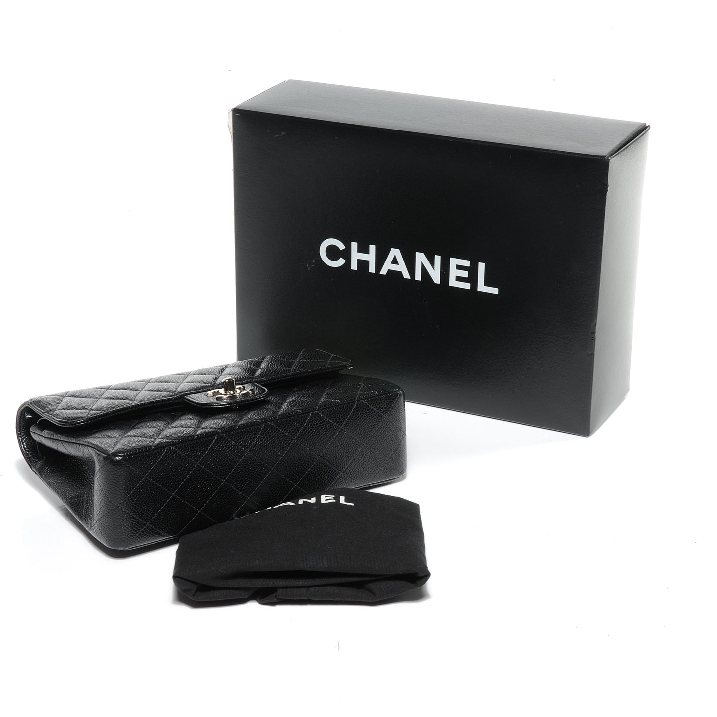 Caviar Quilted Small Double Flap Black