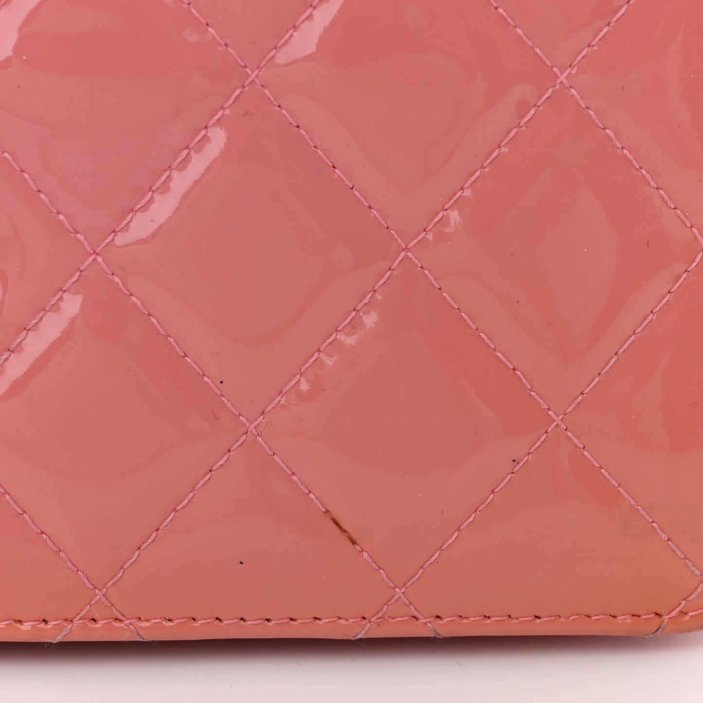 Patent Quilted Wallet On Chain WOC Coral