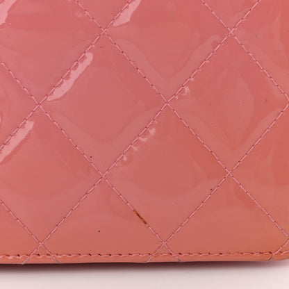 Chanel Patent Quilted Wallet On Chain WOC Coral 13 of 18