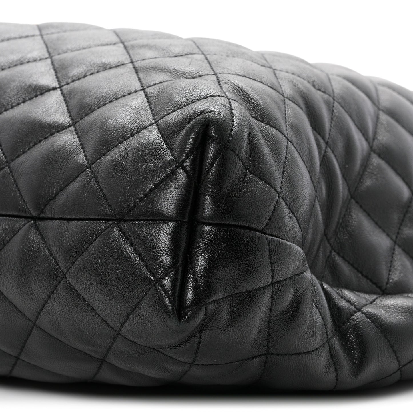 Lambskin Quilted Maxi Icare Shopping Tote Black