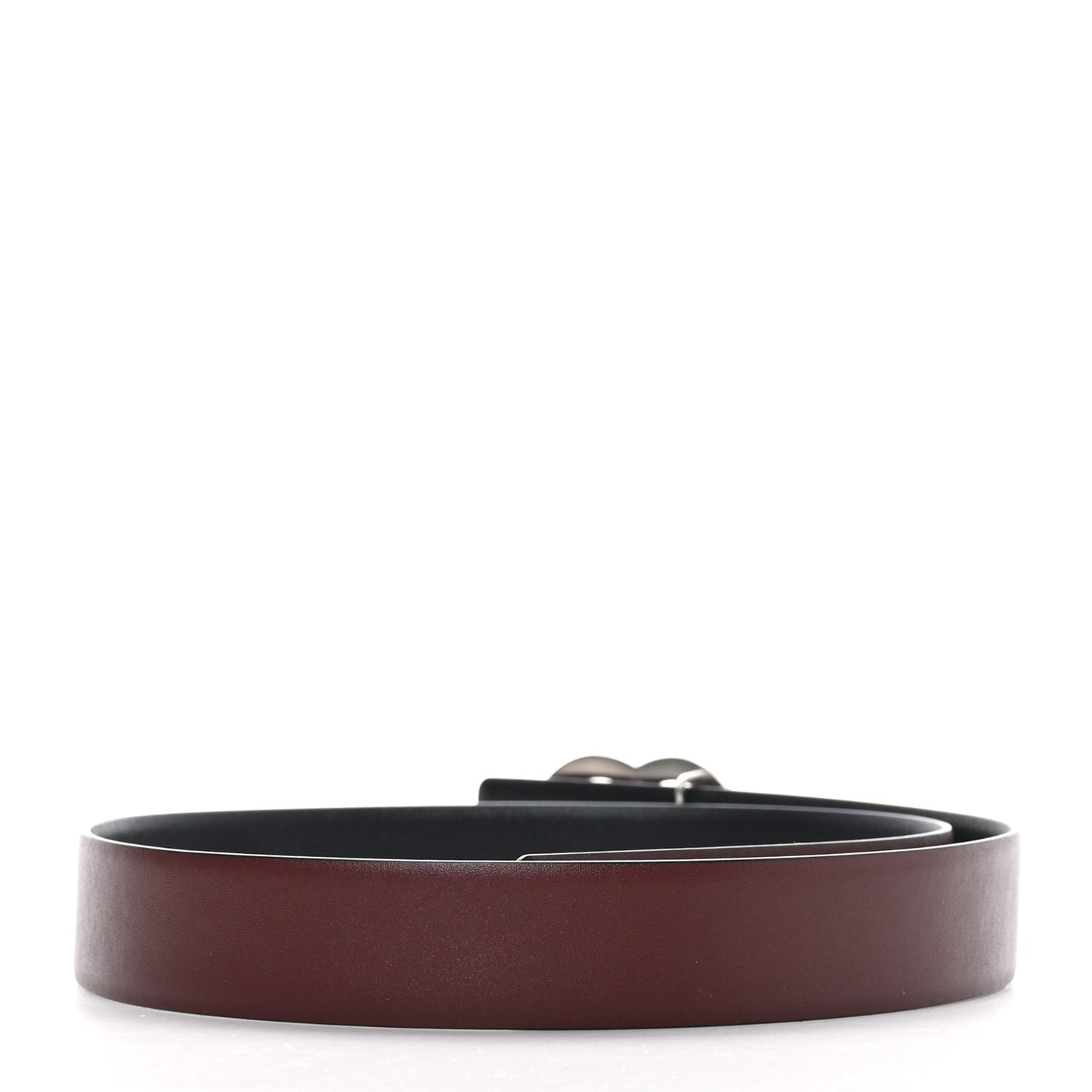 Calfskin CC Reversible Belt 75 30 Black Burgundy