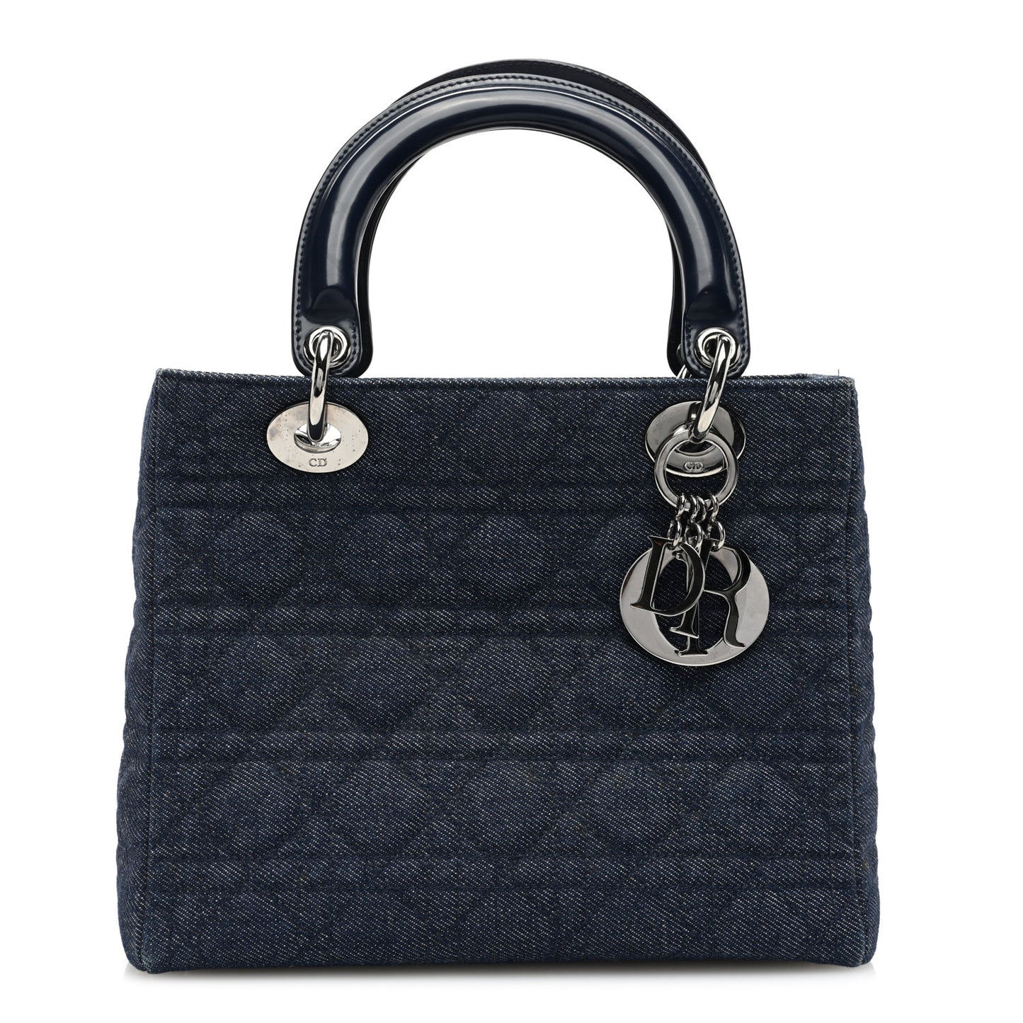 Denim Cannage Medium Lady Dior Blue