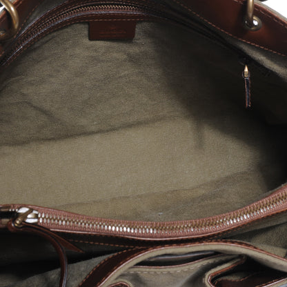 Gucci Canvas Bamboo Handle Drawstring Bag Olive 5 of 7