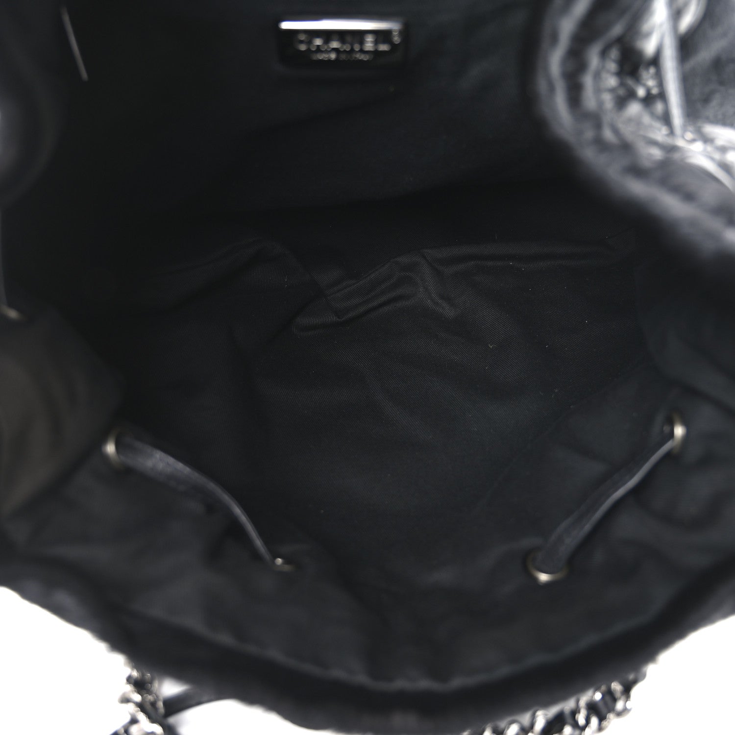 Chanel Aged Calfskin Pony Hair Quilted Miss Pony Drawstring Tote Black 5 of 11