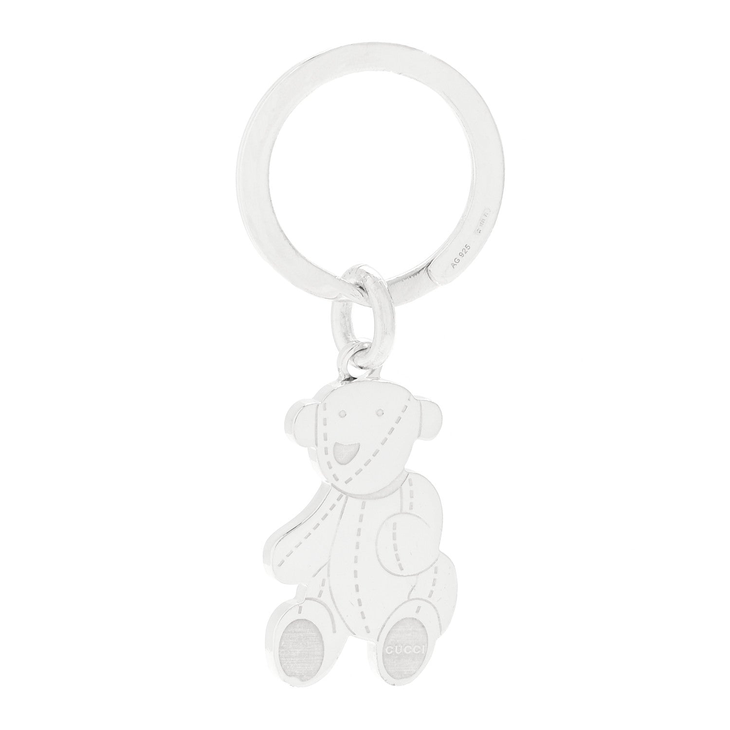 Gucci Sterling Silver Teddybear Key Chain 1 of 5