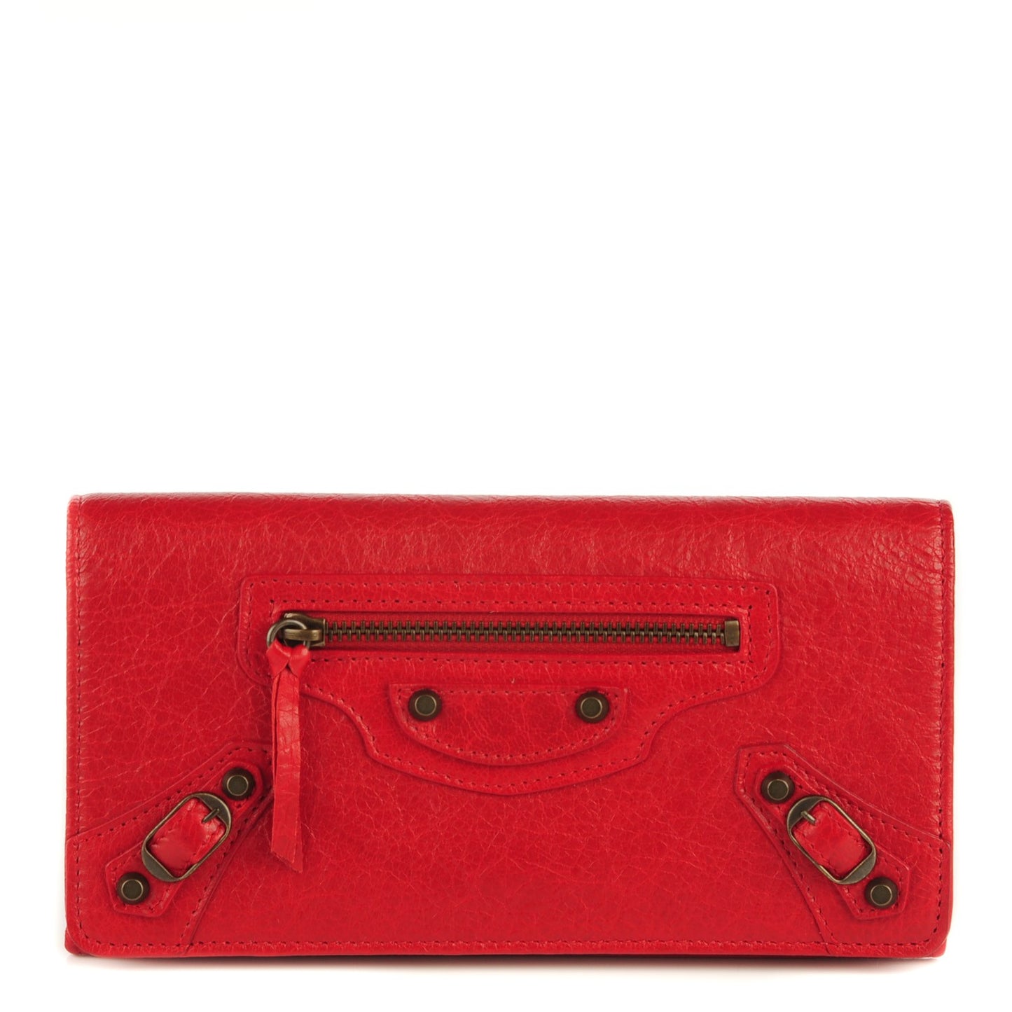 Agneau Classic Hardware Money Wallet Rouge Lipstick