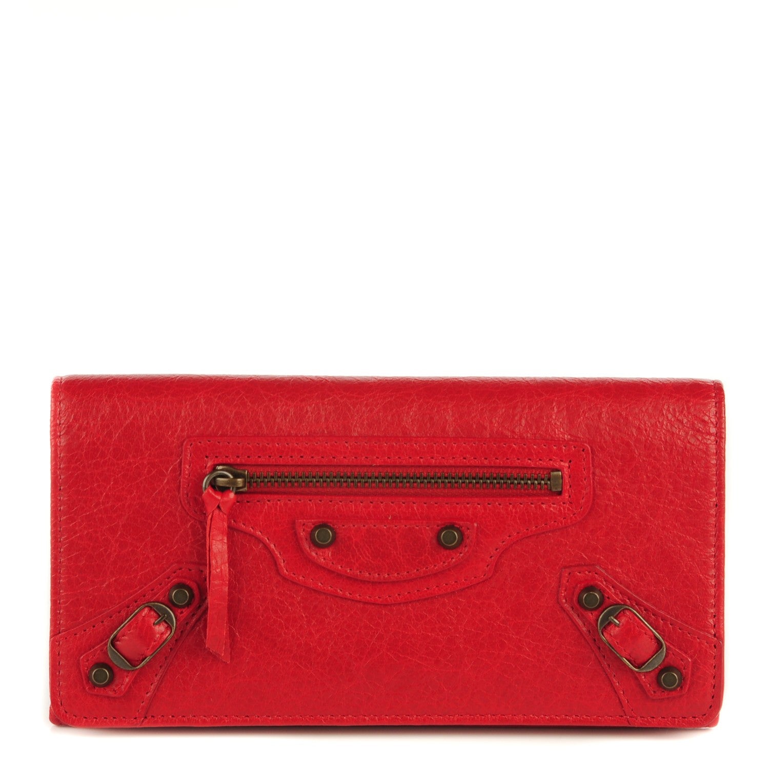 Balenciaga Agneau Classic Hardware Money Wallet Rouge Lipstick 1 of 6