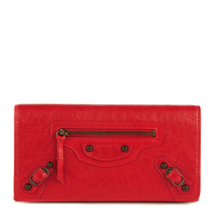 Balenciaga Agneau Classic Hardware Money Wallet Rouge Lipstick 1 of 6