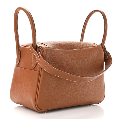 Hermes Taurillon Clemence Lindy 26 Gold 2 of 9